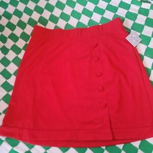 Molly and Isadora Red Button Skirt Size 1x NWT